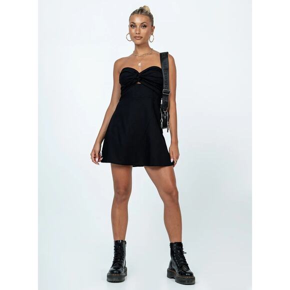 Princess Polly Dress | Womens Black Strapless Mini‎ Dress | Size 10 - Picture 9 of 10